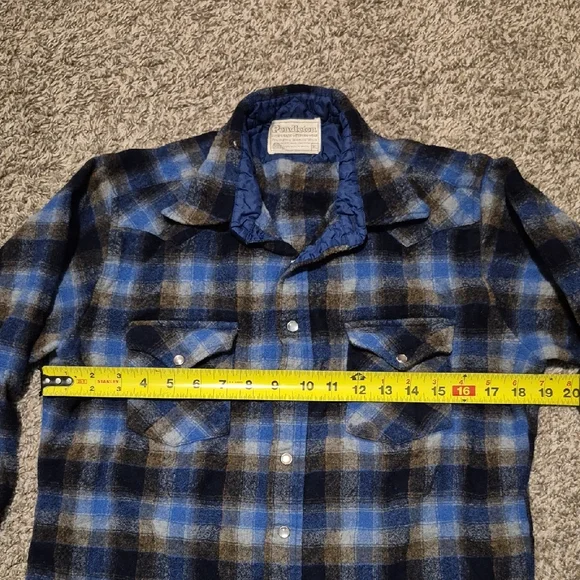 Vintage Pendleton Blue and Black Plaid Shirt - Picture 4 of 7